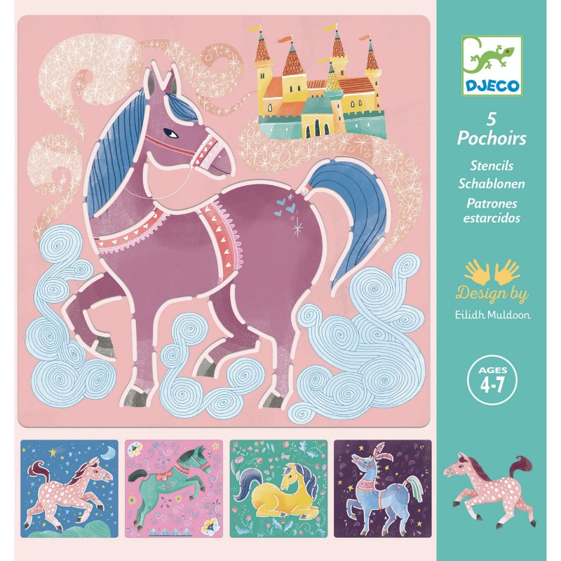 Pochoirs - Chevaux - DJE-DJ08915 - DJECO - Pochoirs - Le Nuage de Charlotte