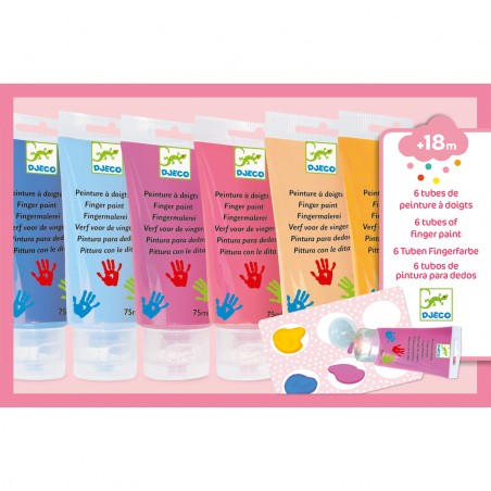 6 tubes de peinture à doigts Sweet - DJE-DJ09000 - DJECO - Peintures - Le Nuage de Charlotte