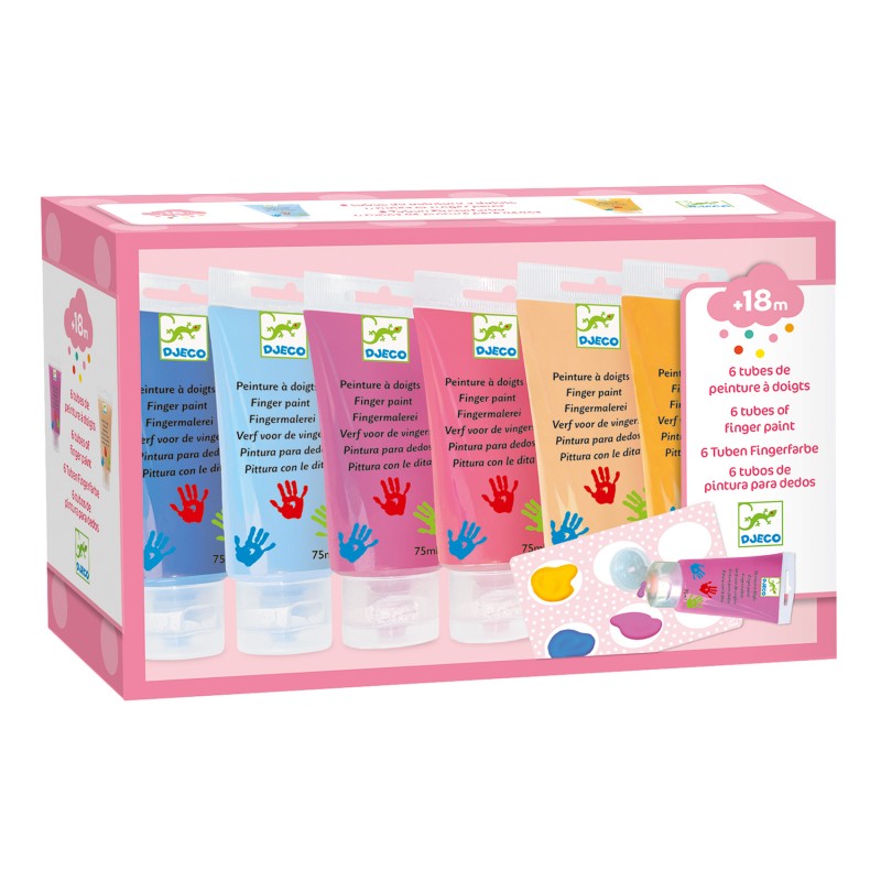 6 tubes de peinture à doigts Sweet - DJE-DJ09000 - DJECO - Peintures - Le Nuage de Charlotte