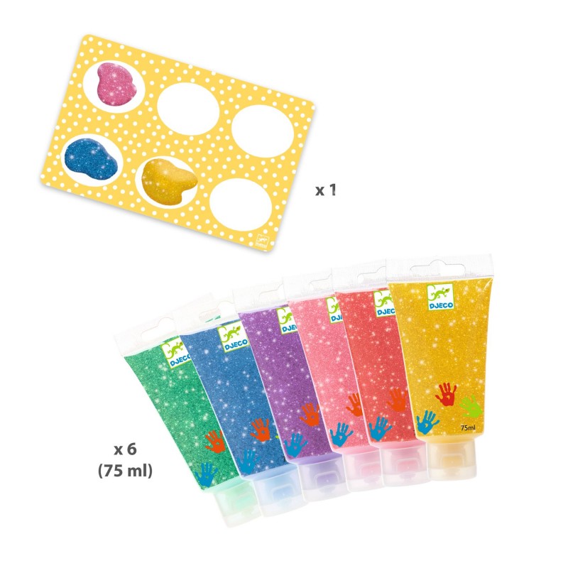 6 tubes of finger paint Glitter - DJE-DJ09017 - DJECO - Paintings - Le Nuage de Charlotte