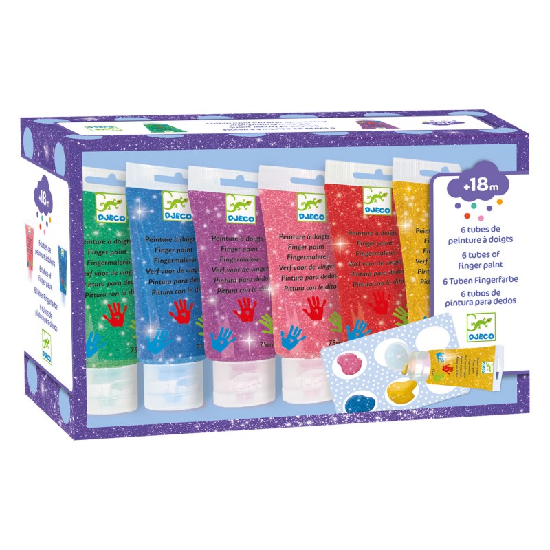 6 tubes of finger paint Glitter - DJE-DJ09017 - DJECO - Paintings - Le Nuage de Charlotte