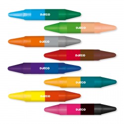 8 crayons doubles côtés - DJE-DJ08874 - DJECO - Stylos, crayons, ... - Le Nuage de Charlotte