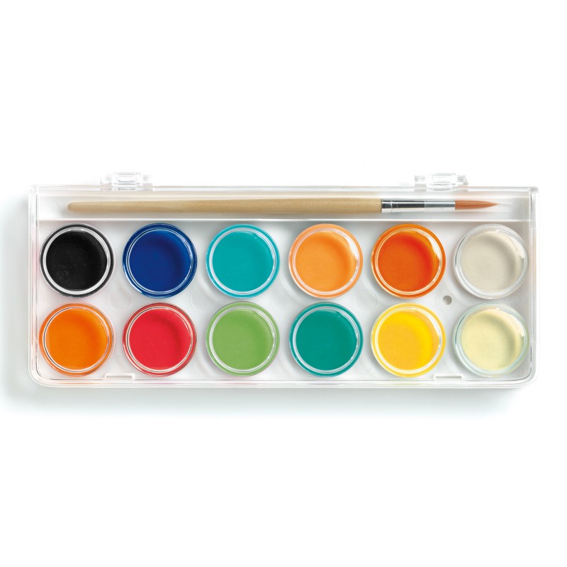 12 pastilles gouaches Classique - DJE-DJ08803 - DJECO - Peintures - Le Nuage de Charlotte