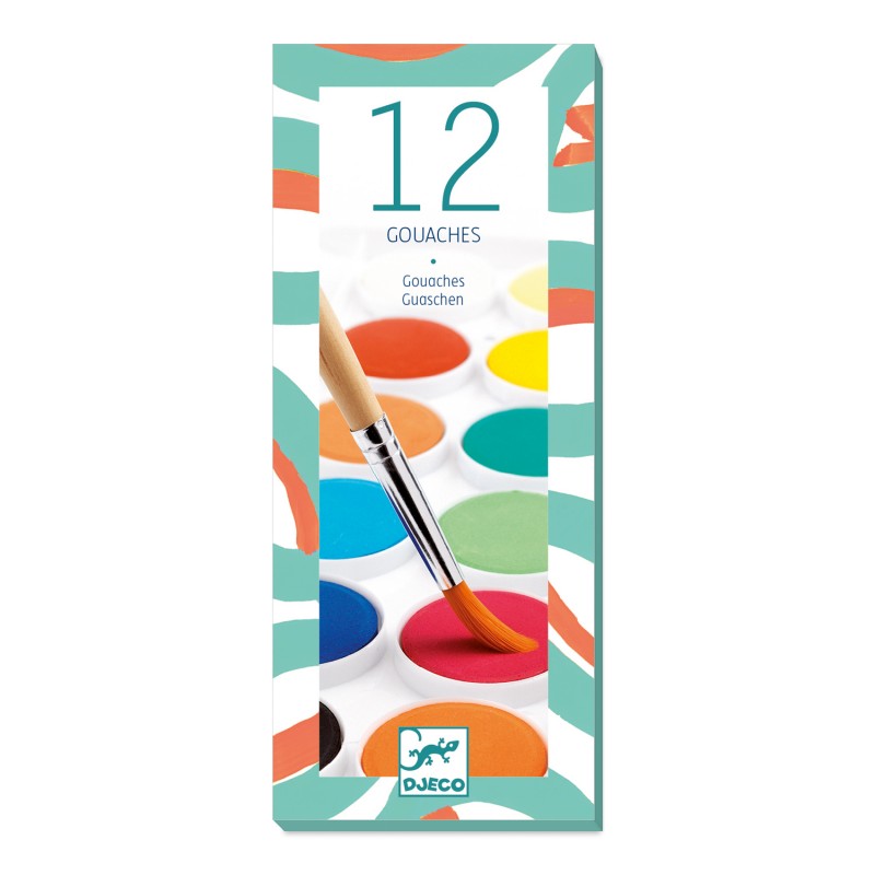 12 pastilles gouaches Classique - DJE-DJ08803 - DJECO - Peintures - Le Nuage de Charlotte