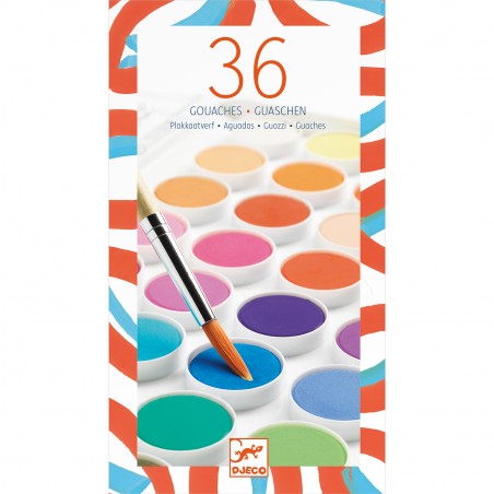 36 pastilles de gouaches - DJE-DJ08873 - DJECO - Peintures - Le Nuage de Charlotte