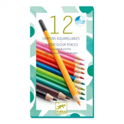 12 crayons aquarellables - DJE-DJ08824 - DJECO - Stylos, crayons, ... - Le Nuage de Charlotte