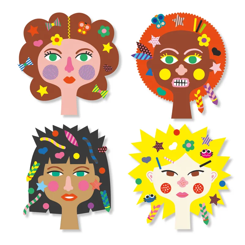 Create with stickers - Hairdresser - DJE-DJ09045 - DJECO - Stickers and gommettes - Le Nuage de Charlotte