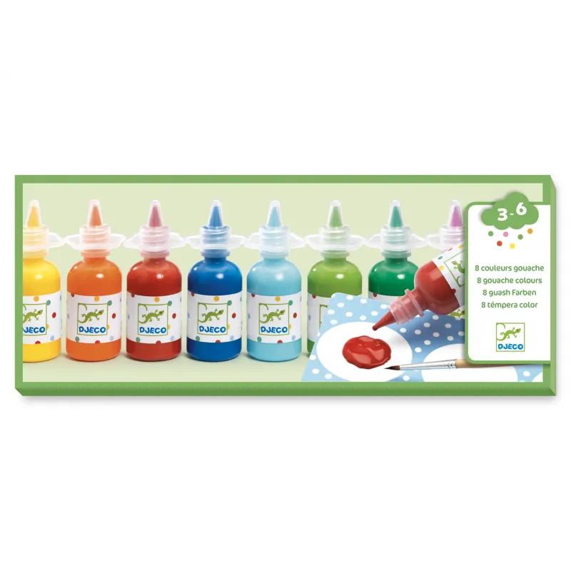 8 bottles of poster paint - DJE-DJ08861 - DJECO - Paintings - Le Nuage de Charlotte