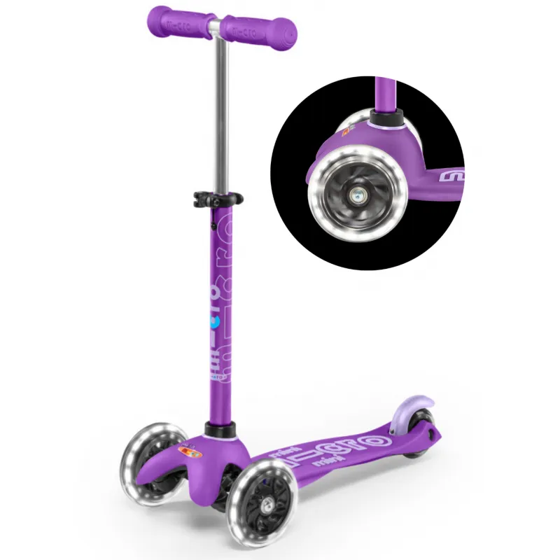 Mini Micro Scooter 3 wheels Deluxe LED - Purple - MICR-MMD141 - Micro Mobility - Scooters, Didicar - Le Nuage de Charlotte