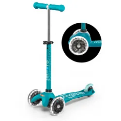 Mini Micro Trottinette 3 roues Deluxe LED - Aqua - MICR-MMD076 - Micro Mobility - Trottinettes, Didicar - Le Nuage de Charlotte