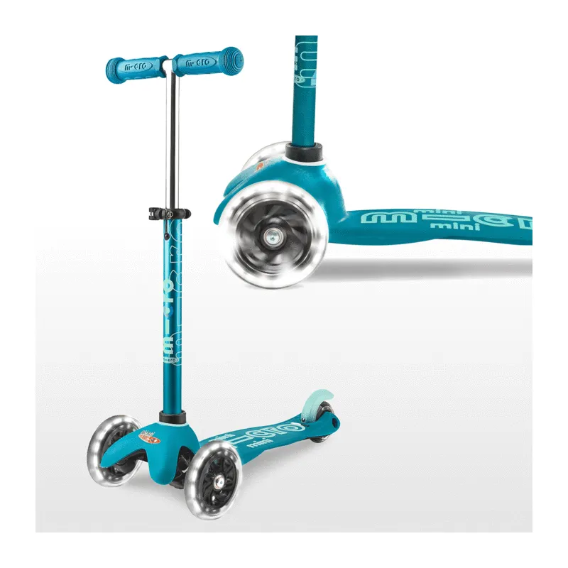 Mini Micro Trottinette 3 roues Deluxe LED - Aqua - MICR-MMD076 - Micro Mobility - Trottinettes, Didicar - Le Nuage de Charlotte