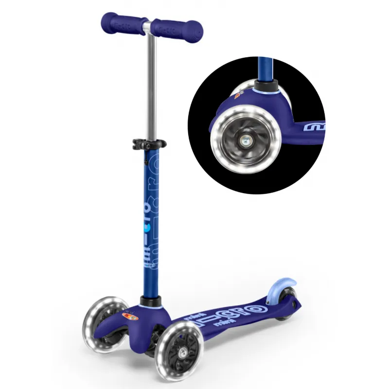 Mini Micro Trottinette 3 roues Deluxe LED - Bleu - MICR-MMD142 - Micro Mobility - Trottinettes, Didicar - Le Nuage de Charlotte