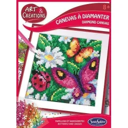 Diamond Canvas - Butterflies & Daisies - STS-2026 - SentoSphère - Creative boxes - Le Nuage de Charlotte