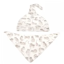 "Kitty Cats" Baby Hat and Bib Set - REX-28887 - Rex London - Placemats & Bibs - Le Nuage de Charlotte