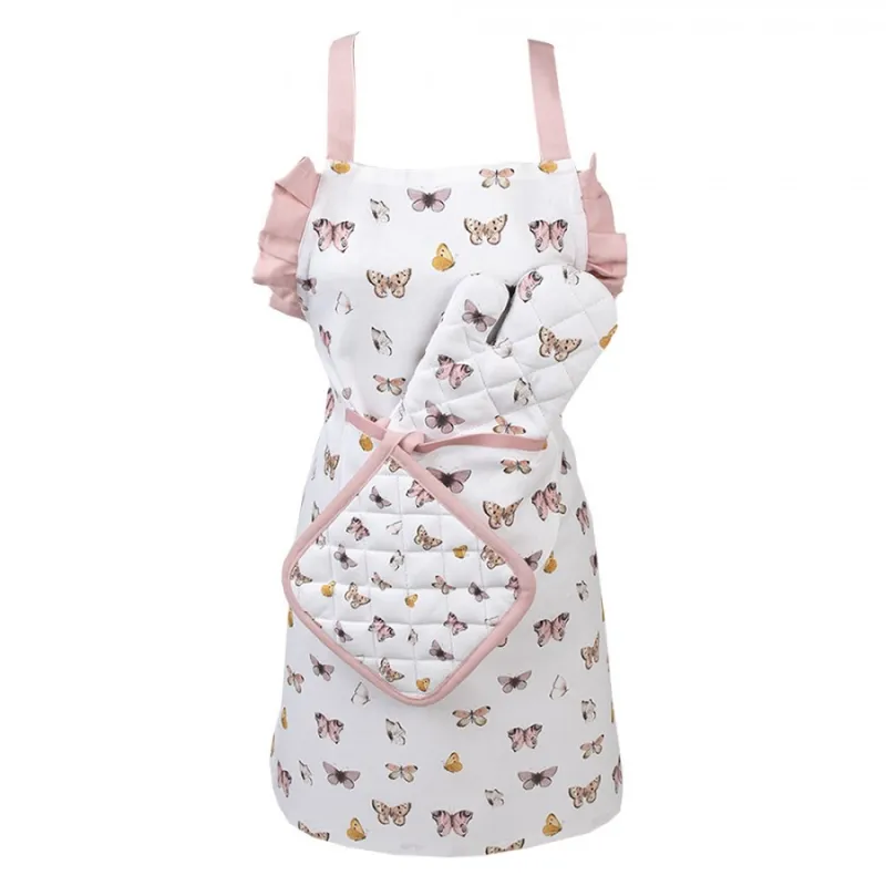 Kitchen apron - Beige pink butterflies - CLEE-BPD41K - Clayre & Eef - Cook like a grown-up - Le Nuage de Charlotte