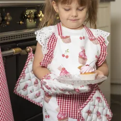 Tablier de cuisine - Rouge rose cupcakes - CLEE-CUP41K - Clayre & Eef - Cuisiner comme un grand - Le Nuage de Charlotte