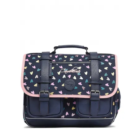 Cartable Vintage Fantasy 38 cm - Navy Heart - CAME-VIG-CA38-709636 - Caméléon - Cartables et sac à dos - Le Nuage de Charlotte