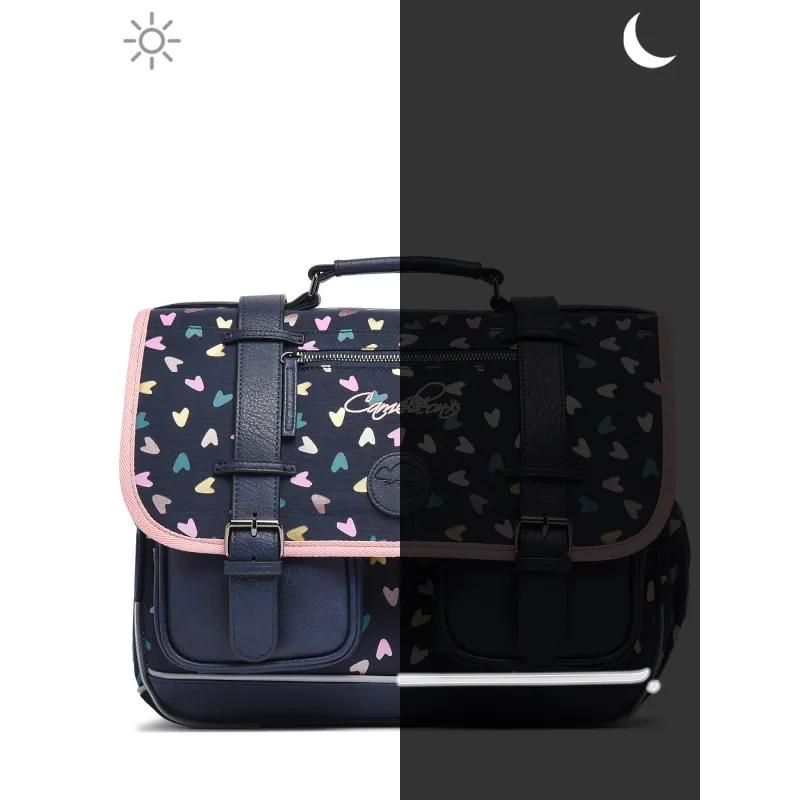 Vintage Fantasy schoolbag 38 cm - Navy Heart - CAME-VIG-CA38-709636 - Caméléon - Backpacks - Le Nuage de Charlotte