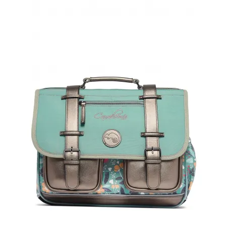 Cartable Vintage Fantasy 38 cm - Green Flowers - CAME-VIG-CA38-35N - Caméléon - Cartables et sac à dos - Le Nuage de Charlotte