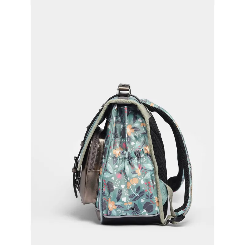 Cartable Vintage Fantasy 38 cm - Green Flowers - CAME-VIG-CA38-35N - Caméléon - Cartables et sac à dos - Le Nuage de Charlotte