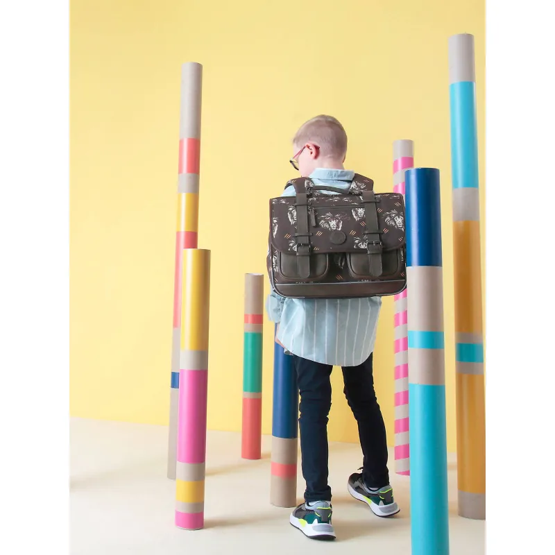 Vintage Urban schoolbag 38 cm - Taupe Lion - CAME-VIB-CA38-709637 - Caméléon - Backpacks - Le Nuage de Charlotte