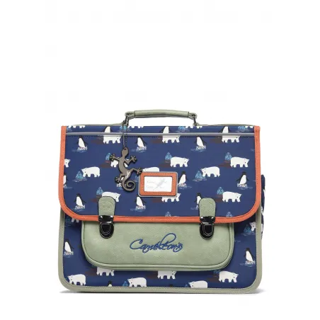 Cartable Retro 38 cm - Navy Antarctic - CAME-RET-CA38-71Y - Caméléon - Cartables et sac à dos - Le Nuage de Charlotte