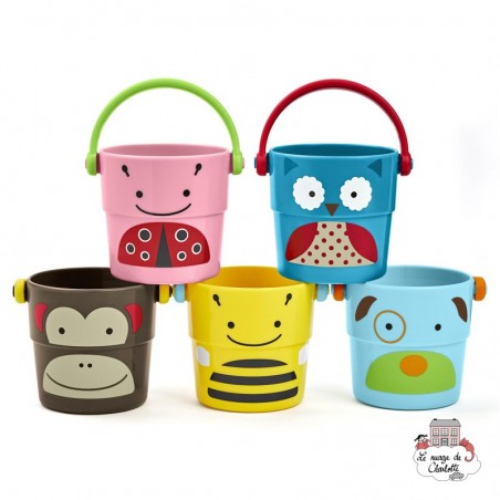 Zoo stack & pour buckets - SKP-235355 - Skip Hop - Water Play - Le Nuage de Charlotte