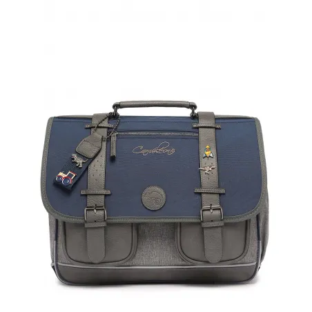 Vintage Pin's Schoolbag 41 cm - Navy - CAME-VIP-CA41-05E - Caméléon - Backpacks - Le Nuage de Charlotte