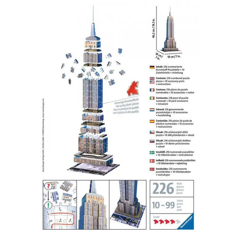 Puzzle 3D - Empire State Building [226] - RAV-125531 - Ravensburger - Puzzles 3D - Le Nuage de Charlotte