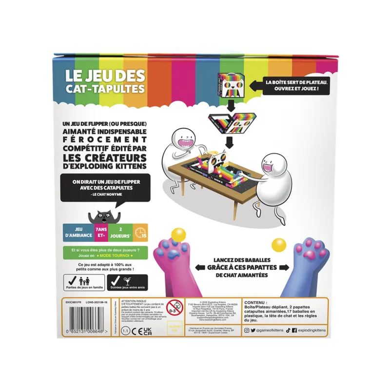 Le Jeu des Cat-Tapultes - EXK-191407 - Exploding Kittens - pour les plus petits - Le Nuage de Charlotte