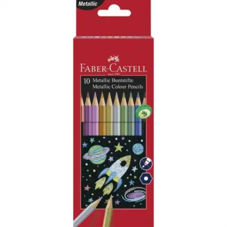 Faber-Castell 10 Crayons de couleur métallisés - FACA-201583 - Faber-Castell - Accueil - Le Nuage de Charlotte