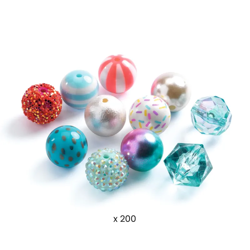 Oh! Les Perles - Perles bulles, Argent - DJE-DJ00025 - DJECO - Enfilage de perles - Le Nuage de Charlotte