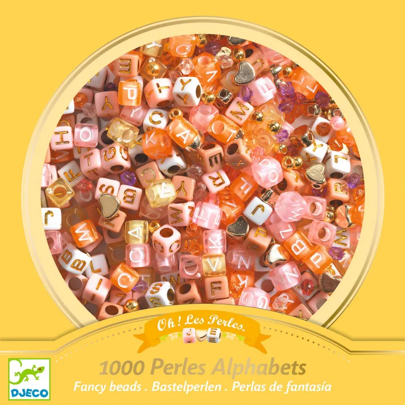 Oh! Les Perles - Alphabet beads, Gold - DJE-DJ00031 - Djeco - Stringing beads - Le Nuage de Charlotte