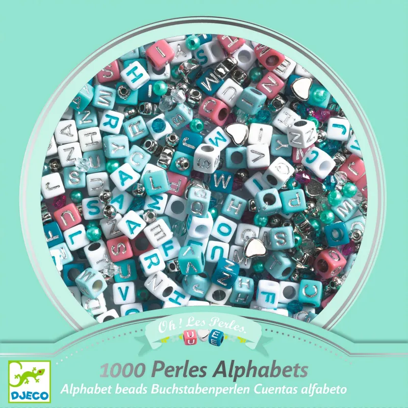 Oh! Les Perles - Perles alphabet, Argent - DJE-DJ00030 - DJECO - Enfilage de perles - Le Nuage de Charlotte