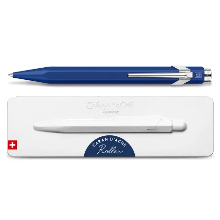 Caran d'Ache - 849 Blue Varnish Rollerball Pen with Pouch - CARA-0846.659 - Caran d'Ache - Pens, pencils, ... - Le Nuage de C...