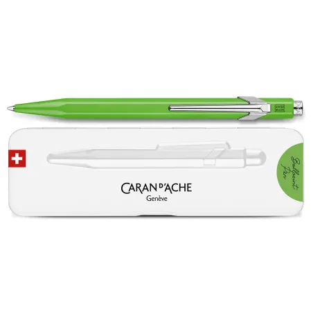 Caran d'Ache - Stylo Bille 849 POPLINE Vert Fluo avec Étui - CARA-0849.730 - Caran d'Ache - Stylos, crayons, ... - Le Nuage d...