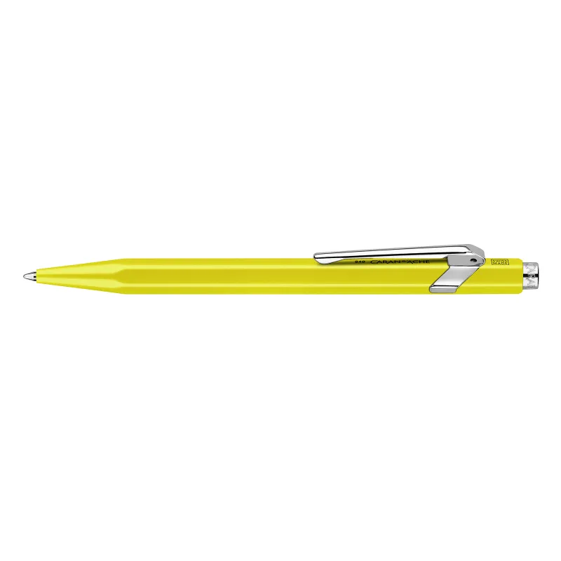 Caran d'Ache - 849 POPLINE Neon Yellow Ballpoint Pen with Case - CARA-0849.970 - Caran d'Ache - Pens, pencils, ... - Le Nuage...