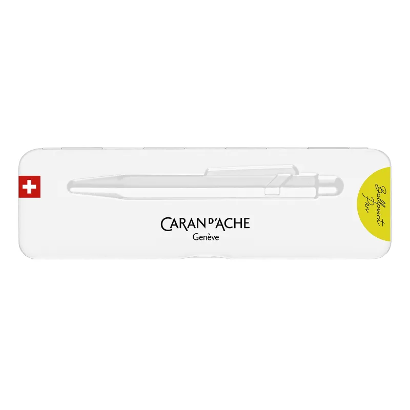 Caran d'Ache - 849 POPLINE Neon Yellow Ballpoint Pen with Case - CARA-0849.970 - Caran d'Ache - Pens, pencils, ... - Le Nuage...