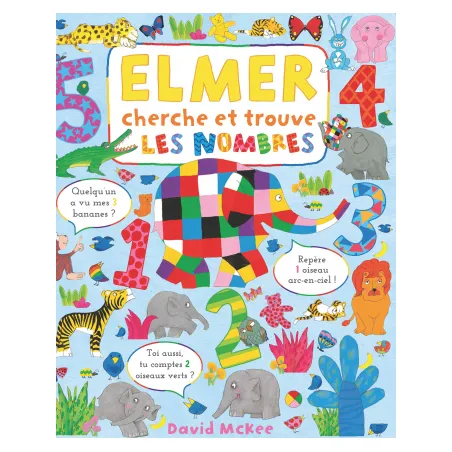 Elmer Cherche et trouve - Les nombres - KAL-9782378881917 - Kaleidoscope - Activity Books - Le Nuage de Charlotte