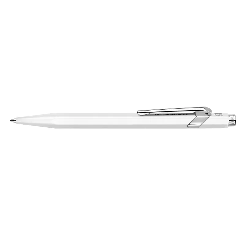 Caran d'Ache - Stylo Bille 849 POPLINE Blanc avec Étui - CARA-0849.555 - Caran d'Ache - Stylos, crayons, ... - Le Nuage de Ch...