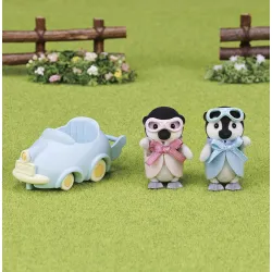 Sylvanian Families - Les jumeaux pingouin et leur voiture - EPO-5695 - Epoch - Sylvanian Families - Le Nuage de Charlotte