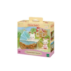 Sylvanian Families - Les jumeaux lapin chocolat et poussette double - EPO-5432 - Epoch - Sylvanian Families - Le Nuage de Cha...