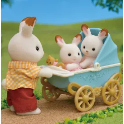 Sylvanian Families - Les jumeaux lapin chocolat et poussette double - EPO-5432 - Epoch - Sylvanian Families - Le Nuage de Cha...