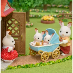 Sylvanian Families - Les jumeaux lapin chocolat et poussette double - EPO-5432 - Epoch - Sylvanian Families - Le Nuage de Cha...