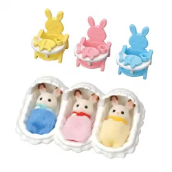 Sylvanian Families - Les triplés lapin chocolat et accessoires puériculture - EPO-L5532 - Epoch - Sylvanian Families - Le Nua...