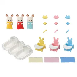 Sylvanian Families - Les triplés lapin chocolat et accessoires puériculture - EPO-L5532 - Epoch - Sylvanian Families - Le Nua...