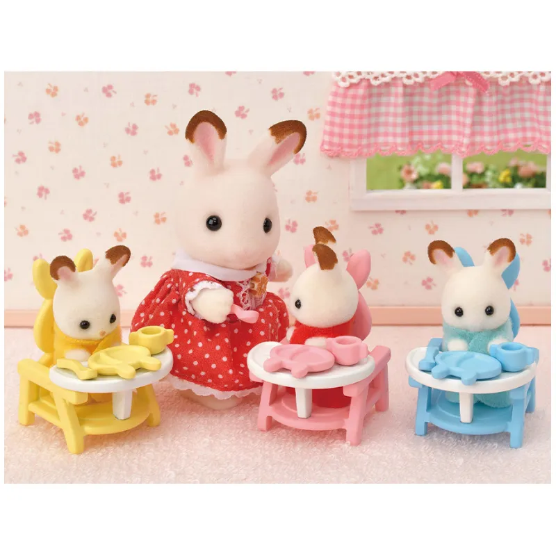 Sylvanian Families - Les triplés lapin chocolat et accessoires puériculture - EPO-L5532 - Epoch - Sylvanian Families - Le Nua...