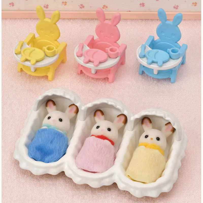 Sylvanian Families - Les triplés lapin chocolat et accessoires puériculture - EPO-L5532 - Epoch - Sylvanian Families - Le Nua...