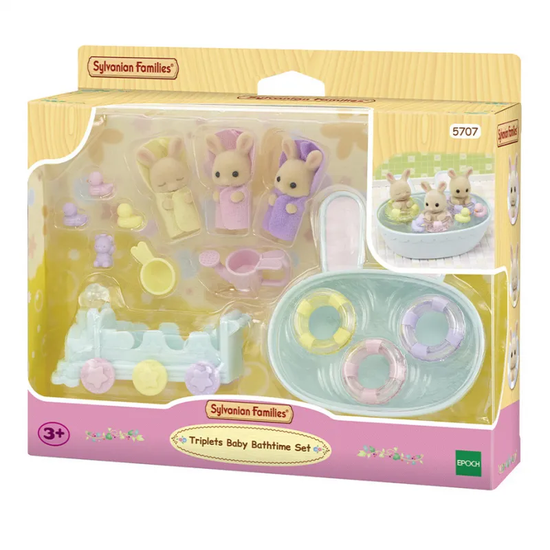 Sylvanian Families - Les triplés Lapin Crème et accessoires de bain - EPO-5707 - Epoch - Sylvanian Families - Le Nuage de Cha...