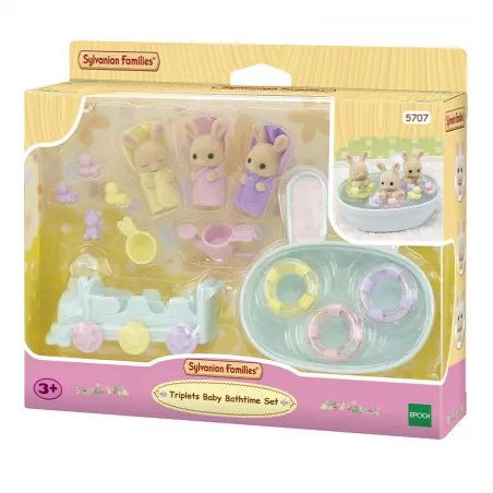 Sylvanian Families - Les triplés Lapin Crème et accessoires de bain - EPO-5707 - Epoch - Sylvanian Families - Le Nuage de Cha...